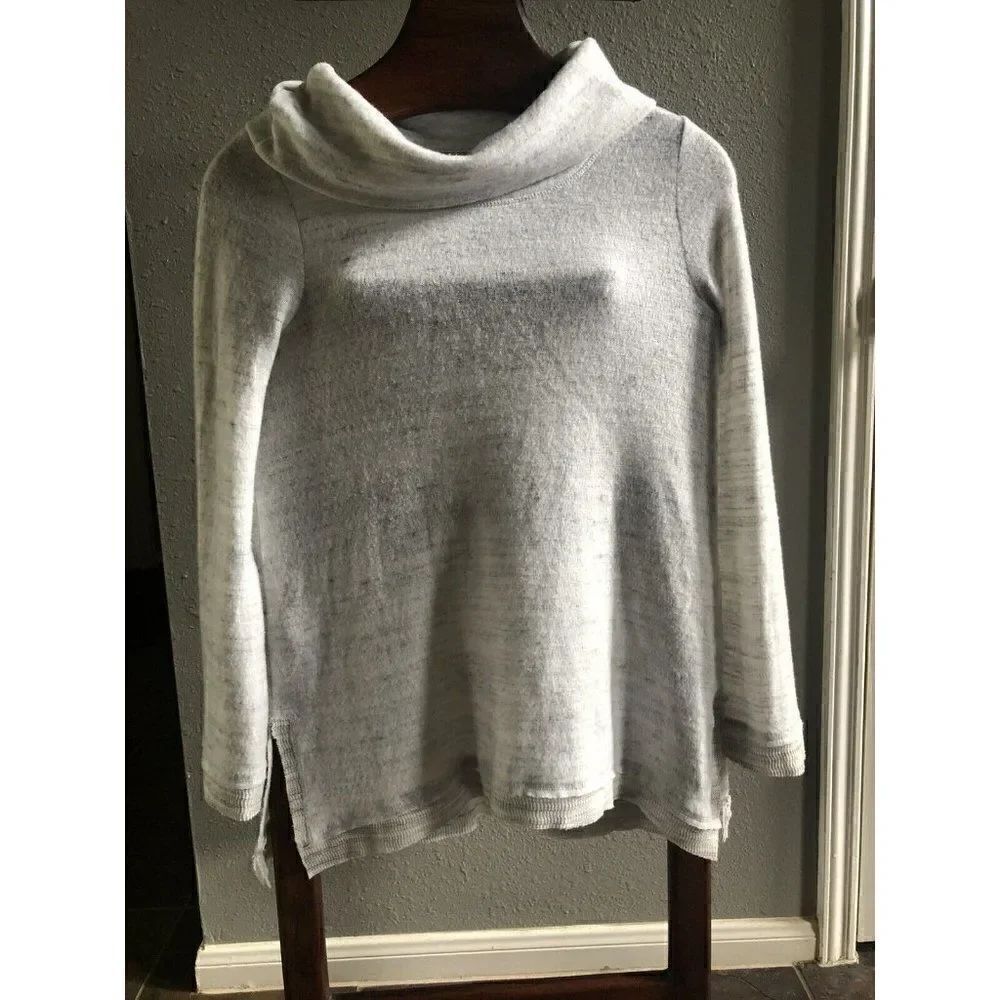 Maeve by Anthropologie Sweater Long Sleeve Cowl Neck Sz: Medium Light Gray